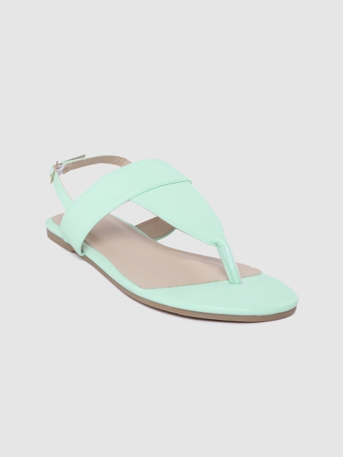 

Van Heusen Woman Mint Green Solid T-Strap Flats