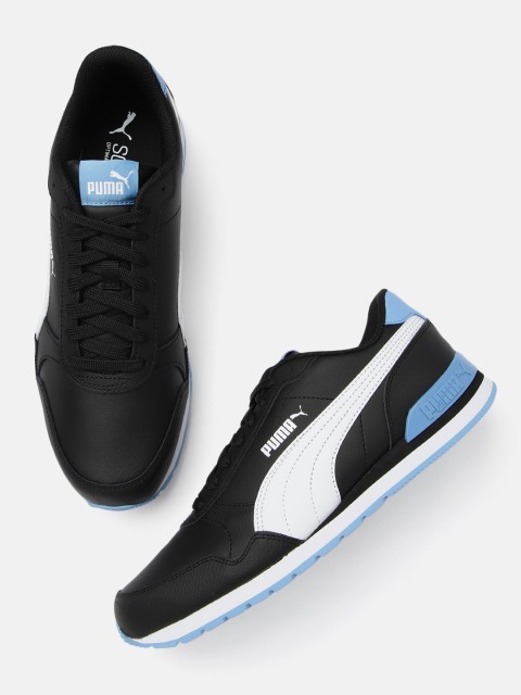 

Puma Unisex Black Leather ST Runner v2 Sneakers