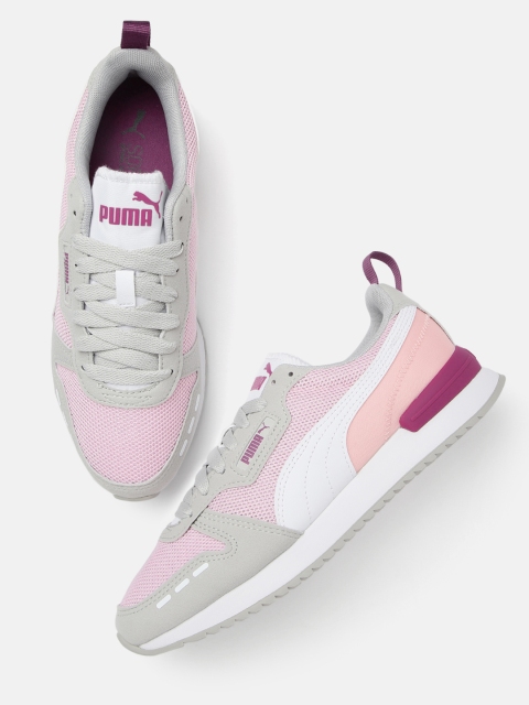 

Puma Unisex Pink R78 Colourblocked Sneakers, Grey