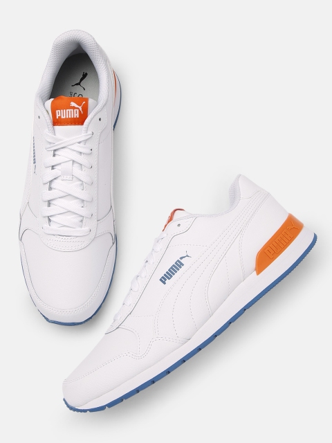 

Puma Unisex White Leather ST Runner v2 Sneakers