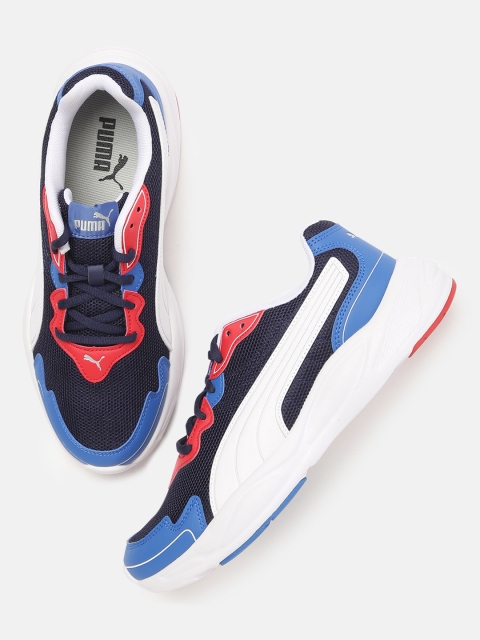 

Puma Unisex White & Blue 90s Runner Nu Wave Colourblocked Sneakers