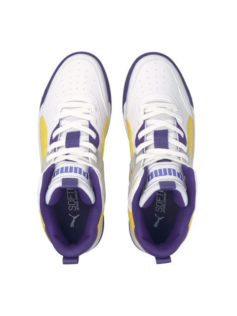 

Puma Unisex White Colourblocked Backcourt Mid-Top Sneakers