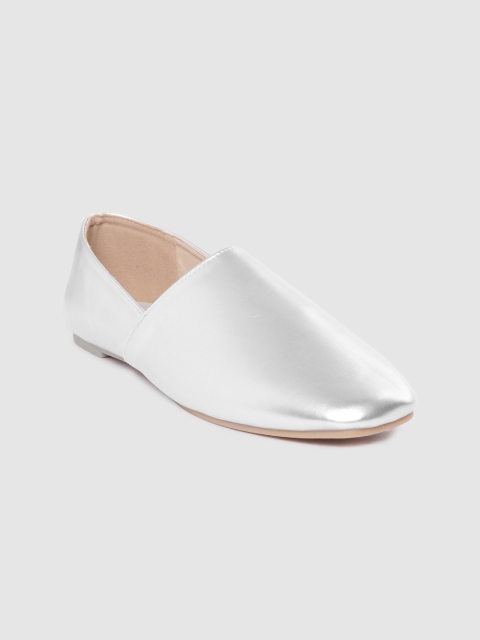 

Van Heusen Woman Silver-Toned Solid Slip-Ons