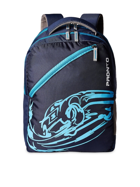 

Pronto Unisex Blue Printed Backpack