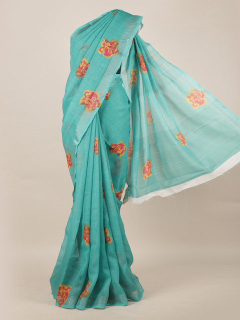 

Pothys Green Woven Design Linen Blend Saree