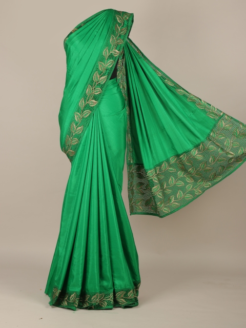 

Pothys Green Solid Art Silk Saree