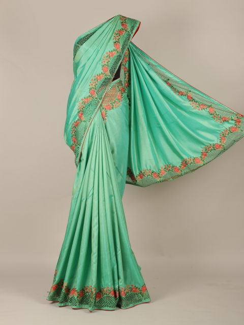 

Pothys Green Solid Art Silk Saree