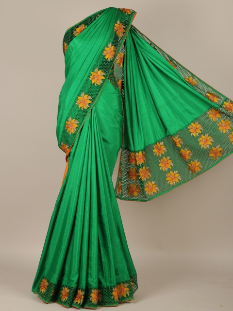 

Pothys Green & Yellow Art Silk Solid Saree