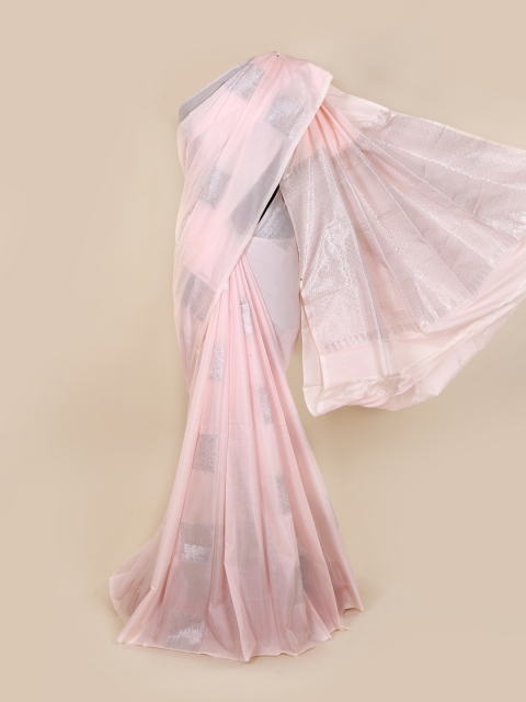 

Pothys Pink Silk Cotton Printed Kanjeevaram Saree