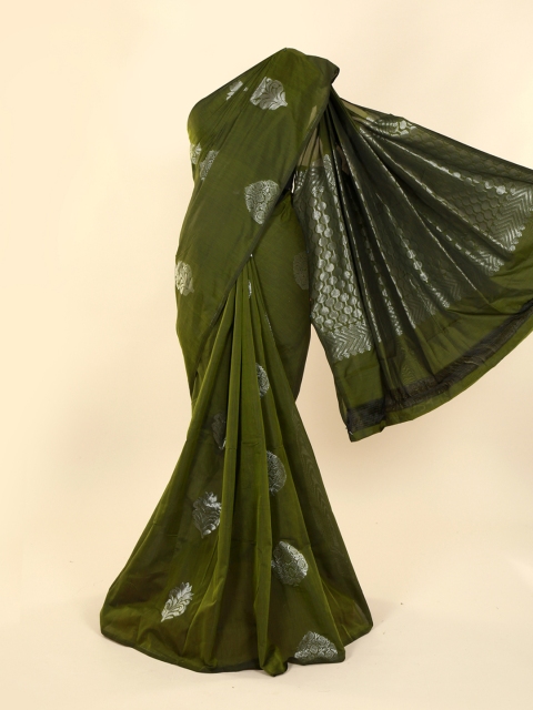 

Pothys Green Silk Cotton Woven Design Kanjeevaram Saree