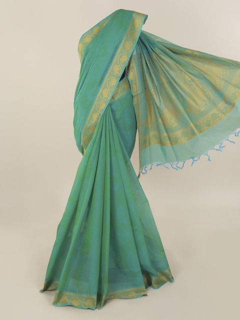 

Pothys Green Solid Pure Cotton Saree