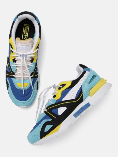 

Puma Unisex Blue & Yellow Colourblocked Mirage Mox Brightly Packed Sneakers