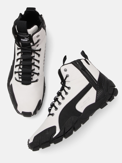 

Puma Unisex Colourblocked Centaur Mid NEMEN Leather Sneakers, White