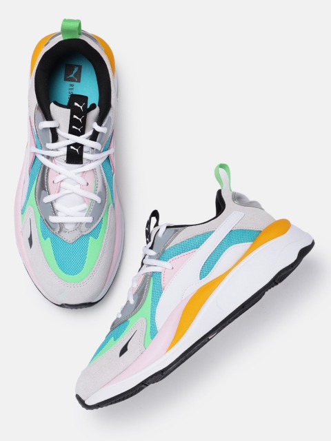 

Puma Women White & Blue Colourblocked RS-Curve Aura Sneakers