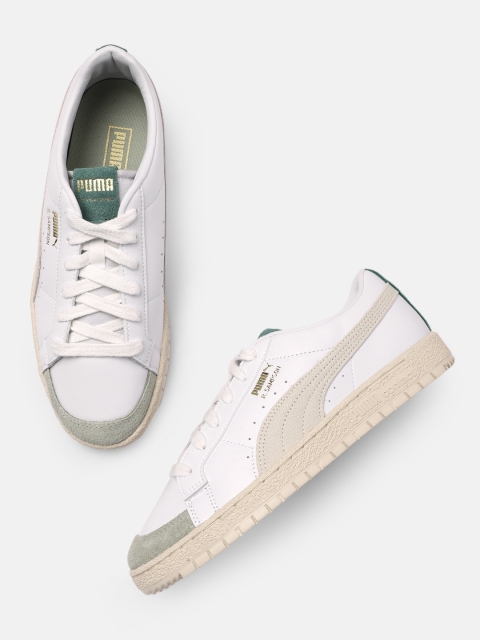 

Puma Unisex White & Green Ralph Sampson 70 Leather Sneakers