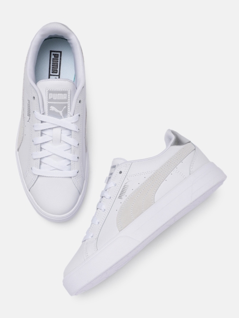 

Puma Women White Ana Metallic Leather Sneakers