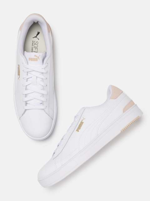

Puma Unisex White Serve Pro Leather Sneakers