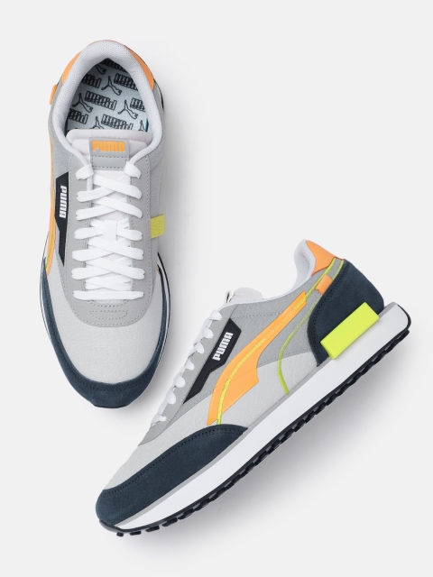 

Puma Unisex Grey & Navy Blue Future Rider Twofold Sneakers