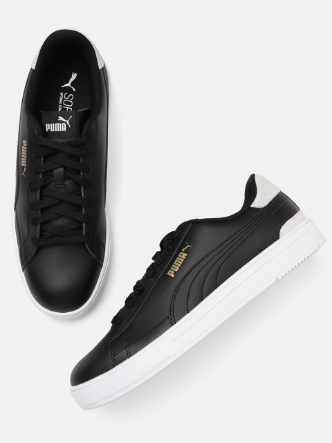 

Puma Unisex Black Serve Pro Leather Sneakers