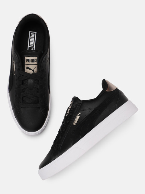 

Puma Women Black Ana Metallic Leather Sneakers