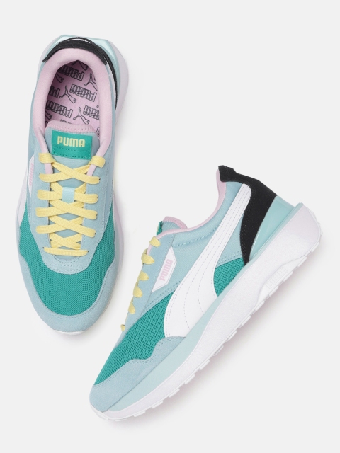 

Puma Women Sea Green & Blue Colourblocked Cruise Rider Sneakers