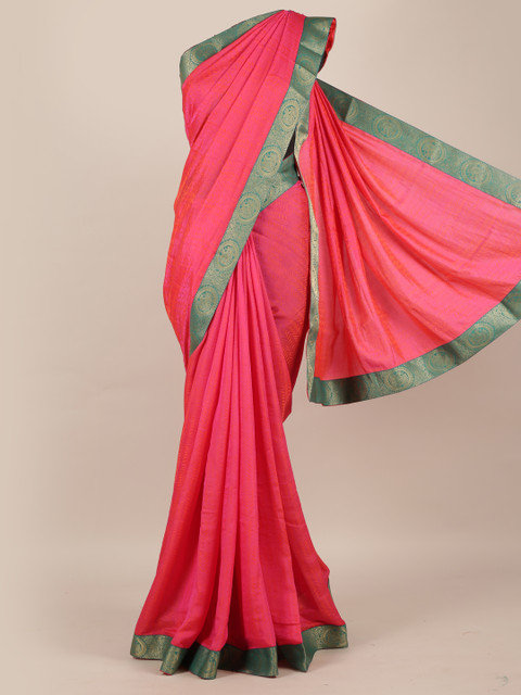 

Pothys Coral Solid Poly Chiffon Saree