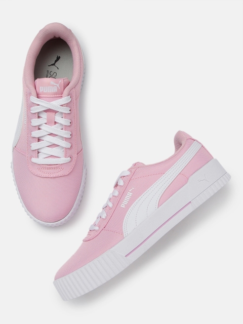 

Puma Women Pink & White SoftFoam Carina CV Sneakers
