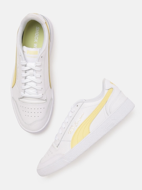 

Puma Unisex Yellow Leather Ralph Sampson Lo Casual Shoes, White