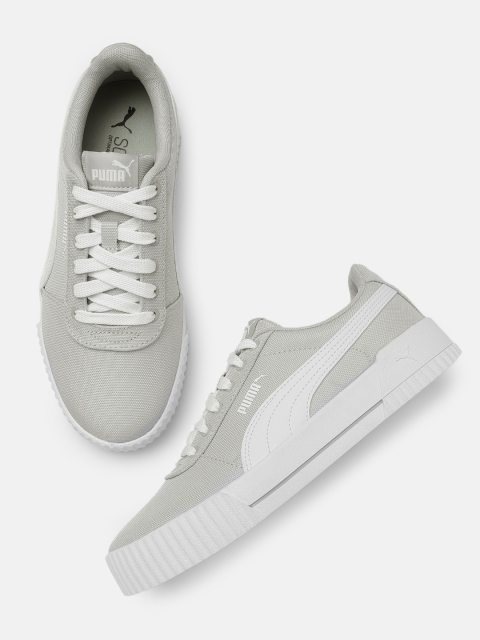 

Puma Women Grey & White SoftFoam Carina CV Sneakers