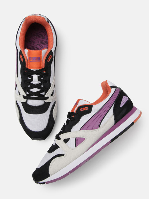 

Puma Unisex White & Mauve Colourblocked Mirage OG Sneakers