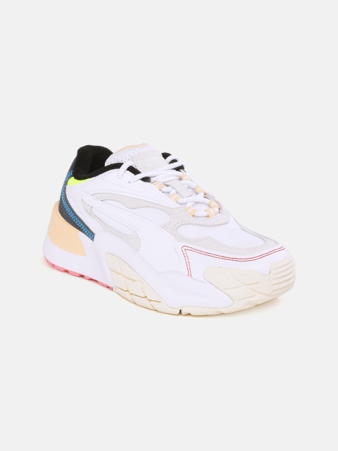 

Puma Women White & Navy Hedra Fantasy Colourblocked Sneakers