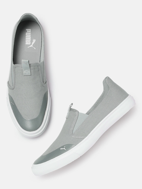 

Puma Men Grey Lazy Knit Slip-On Sneakers