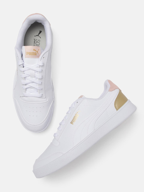 

Puma Unisex White Solid Shuffle Sneakers