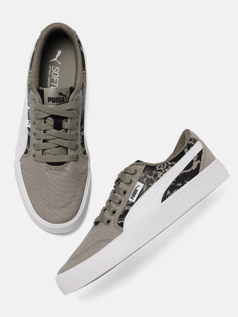 

Puma Unisex Green Camouflaged Printed C-Skate Vulc Camo Trainer