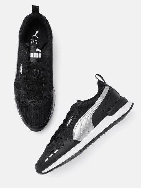 

PUMA Women Black Woven Design R78 Metallic FS Sneakers
