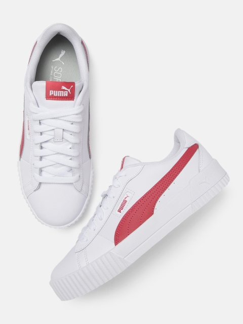 

Puma Women White Carina Crew Leather Sneakers