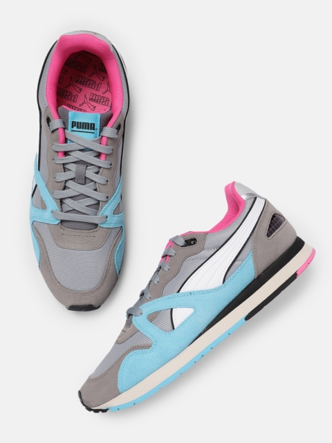 

Puma Unisex Grey & Blue Colourblocked Mirage OG Sneakers