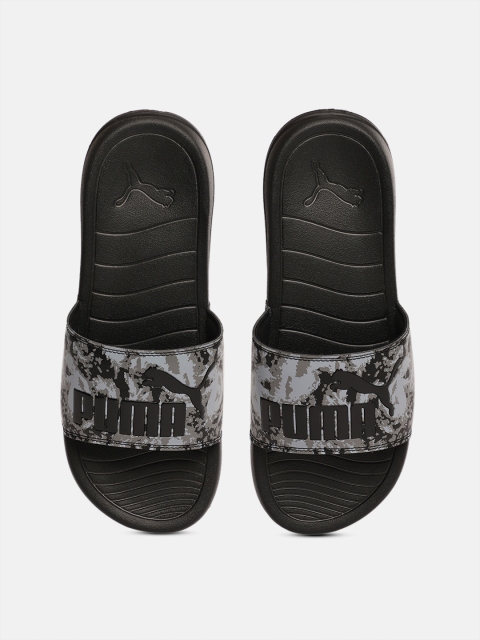 

Puma Unisex Black Popcat 20 Camouflage Printed Sliders