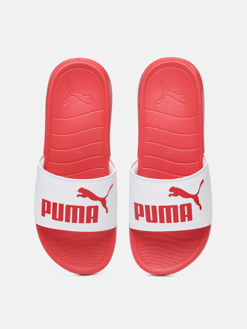 

Puma Unisex Red & White Printed Popcat 20 Sliders