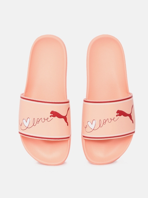 

Puma Women Peach-Coloured Printed Leadcat FTR Valentine's Sliders