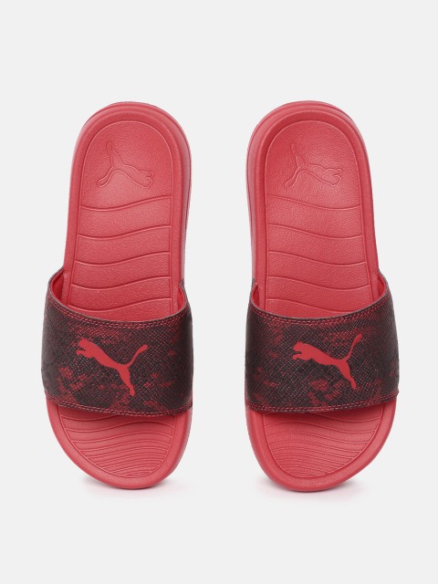 

Puma Women Red & Black Printed Popcat 20 Untamed Sliders