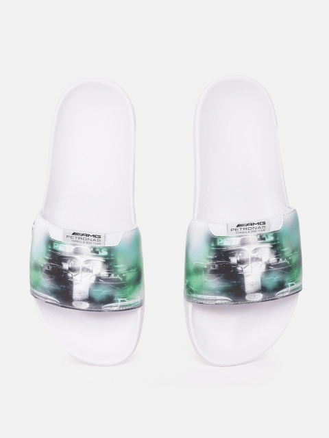

Puma Unisex White & Green Printed MAPF1 Graphic Leadcat FTR Sliders