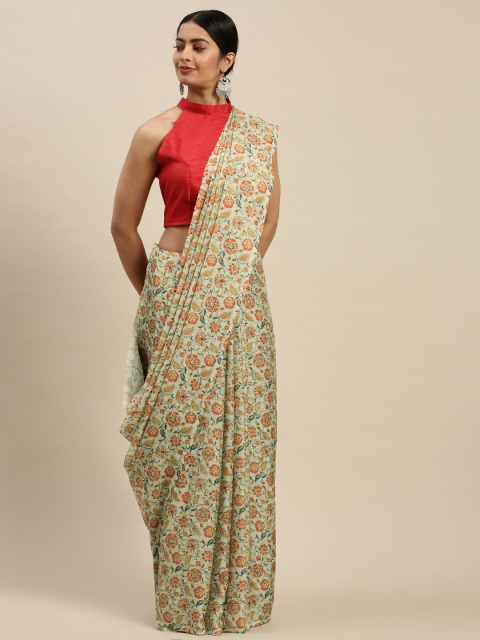 

Nanda Silk Mills Beige & Red Printed Saree