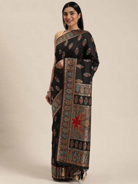 

Soch Black & Red Woven Design Saree