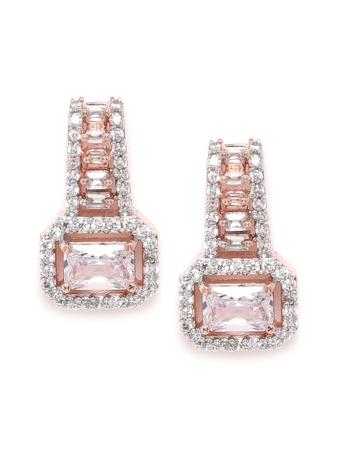 

MUCH MORE Rose Gold-Plated Geometric CZ-Studs