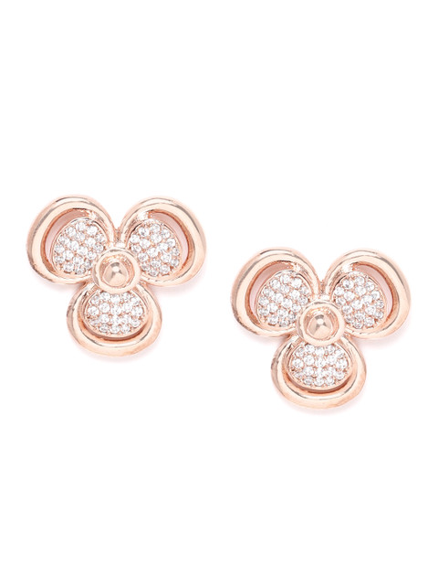 

MUCH MORE Rose Gold-Plated Floral CZ-Studs