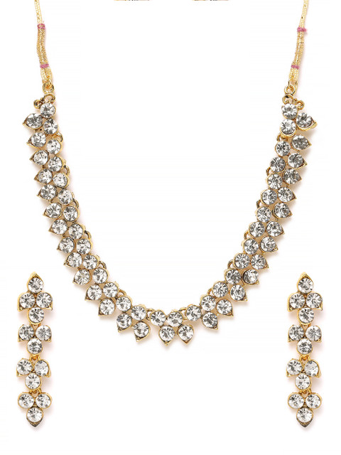 

MUCH MORE Gold-Plated Stone-Studded Jewellery Set