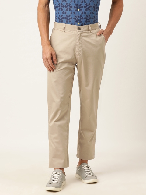 

Burnt Umber Men Beige Regular Fit Solid Regular Trousers