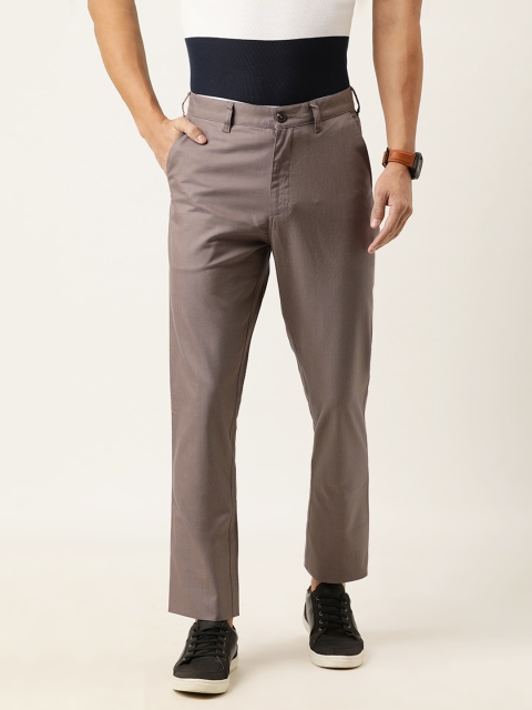 

Burnt Umber Men Khaki Regular Fit Solid Chinos