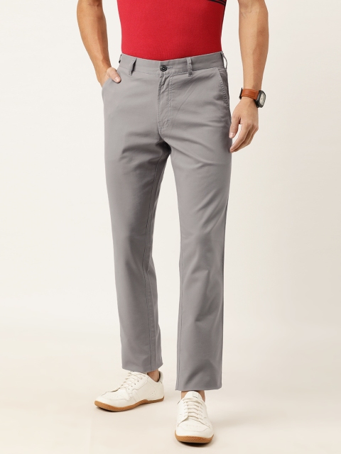 

Burnt Umber Men Grey Regular Fit Solid Chinos